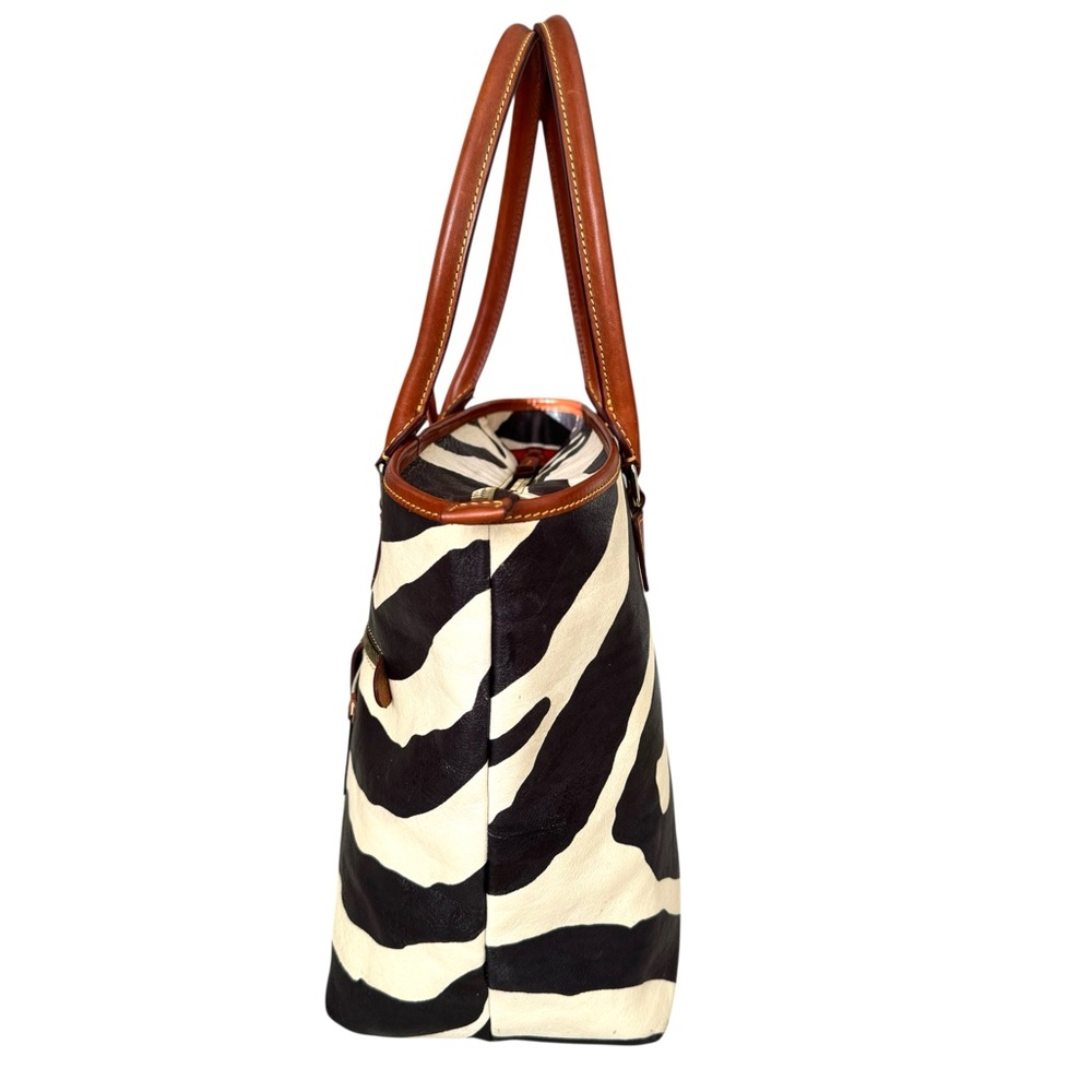 Dooney & Bourke Large Shoulder Bag Zebra Print Vachetta Leather Tote - Picture 10 of 17